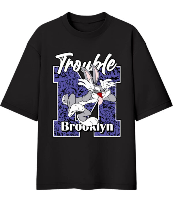 Black Trouble Brooklyn Oversized Tshirt