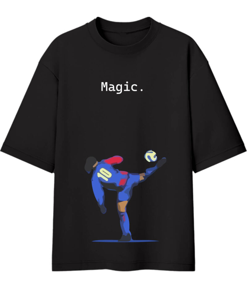 Black Football Player Oversized Tshirt