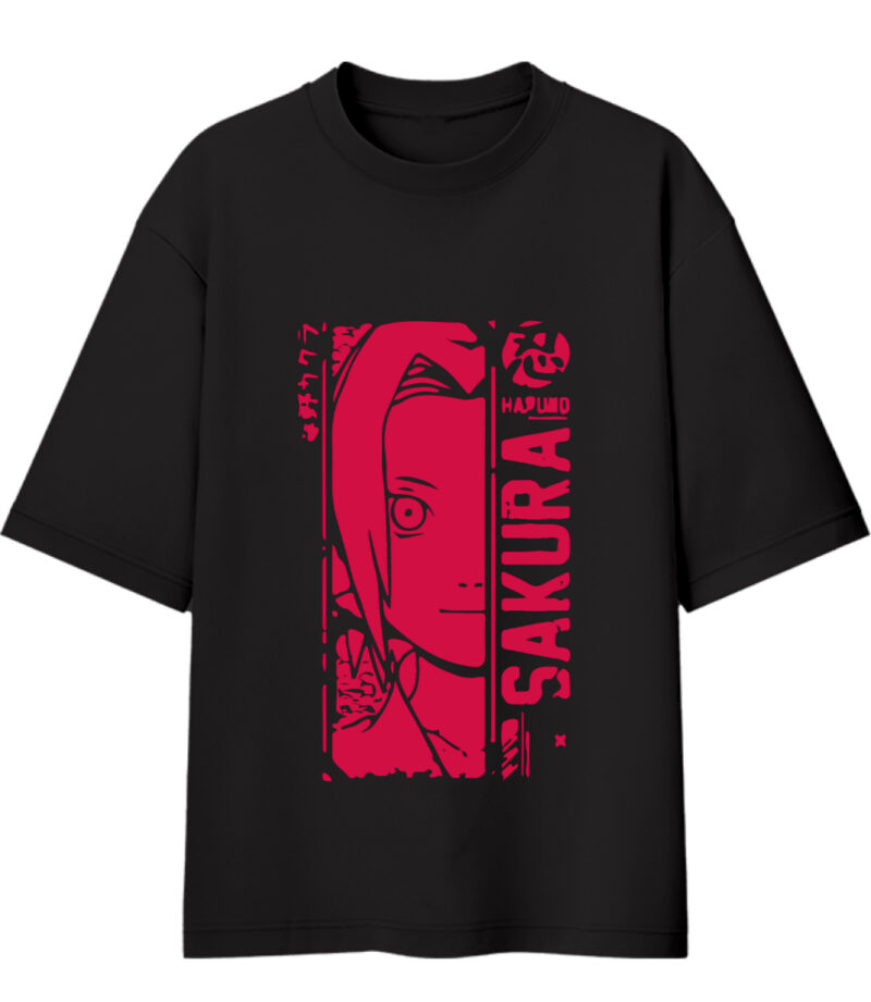 Black Sakura Oversized Tshirt