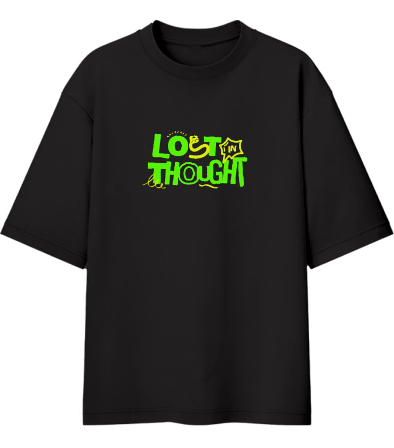 Black Lost in Thought Oversized Tshirt