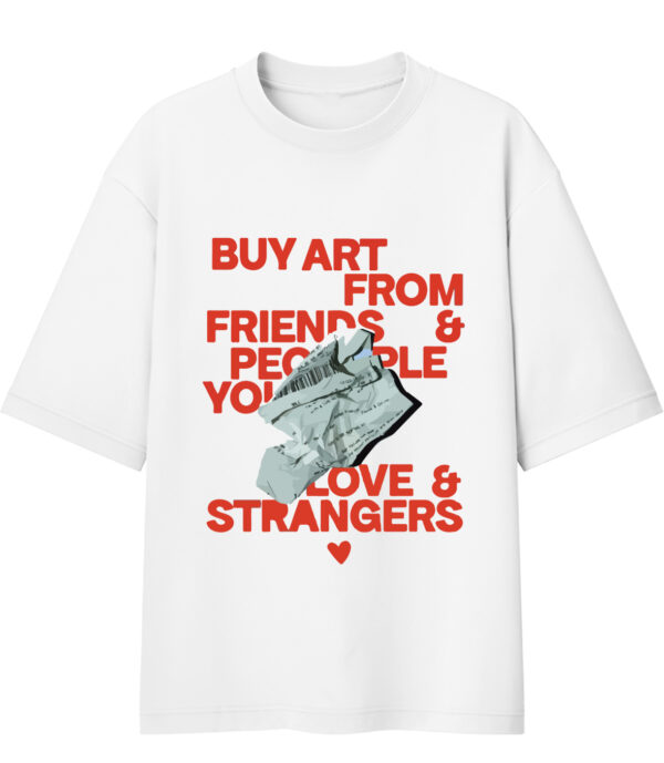 White Buy Art... Oversized Tshirt