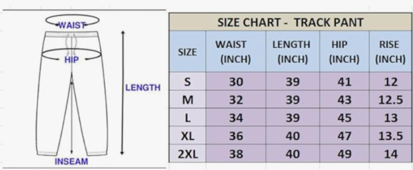 Jogger Size chart